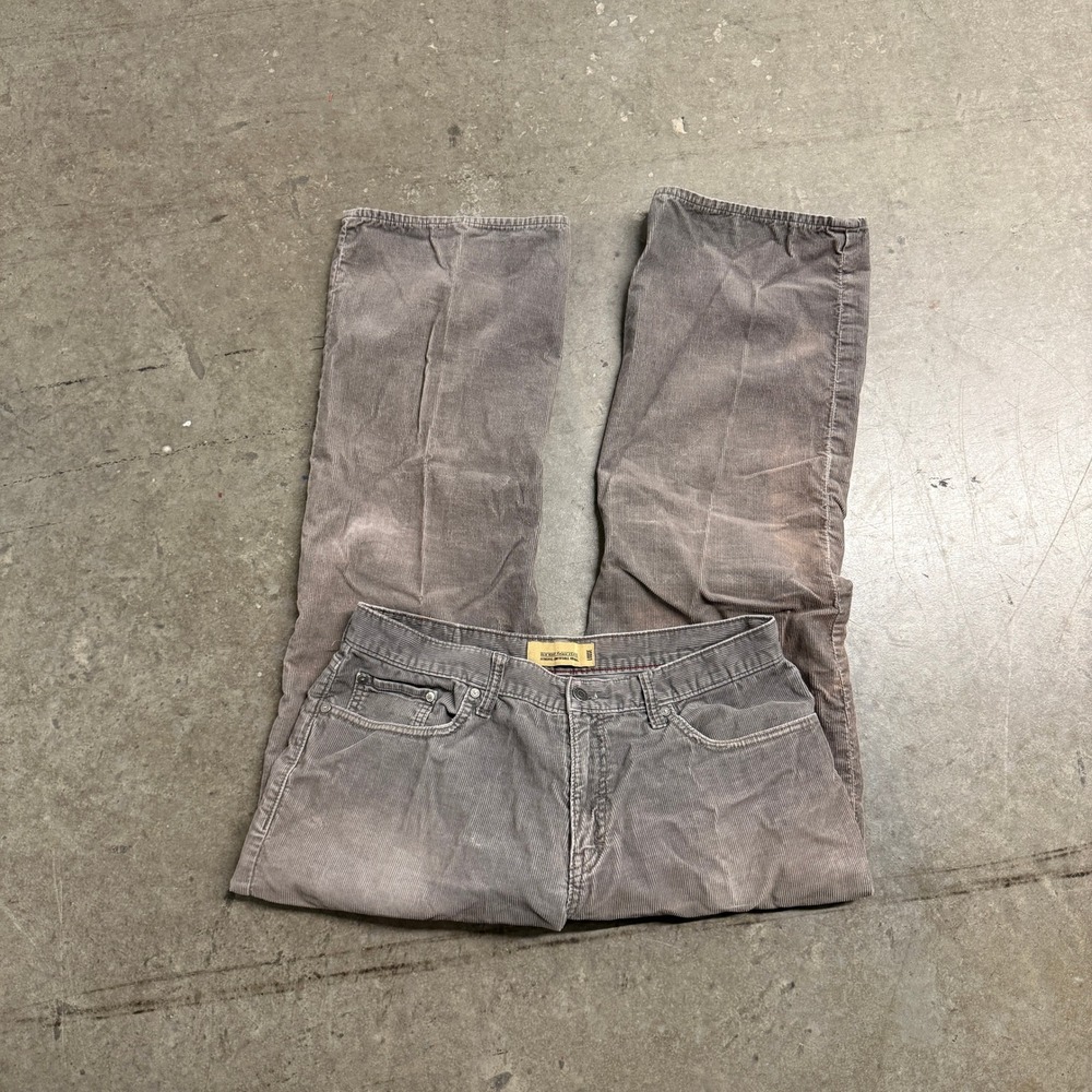Old Navy Famous Jeans Mens 37x30 Grey Corduroy Loose Fit Straight Leg Pants